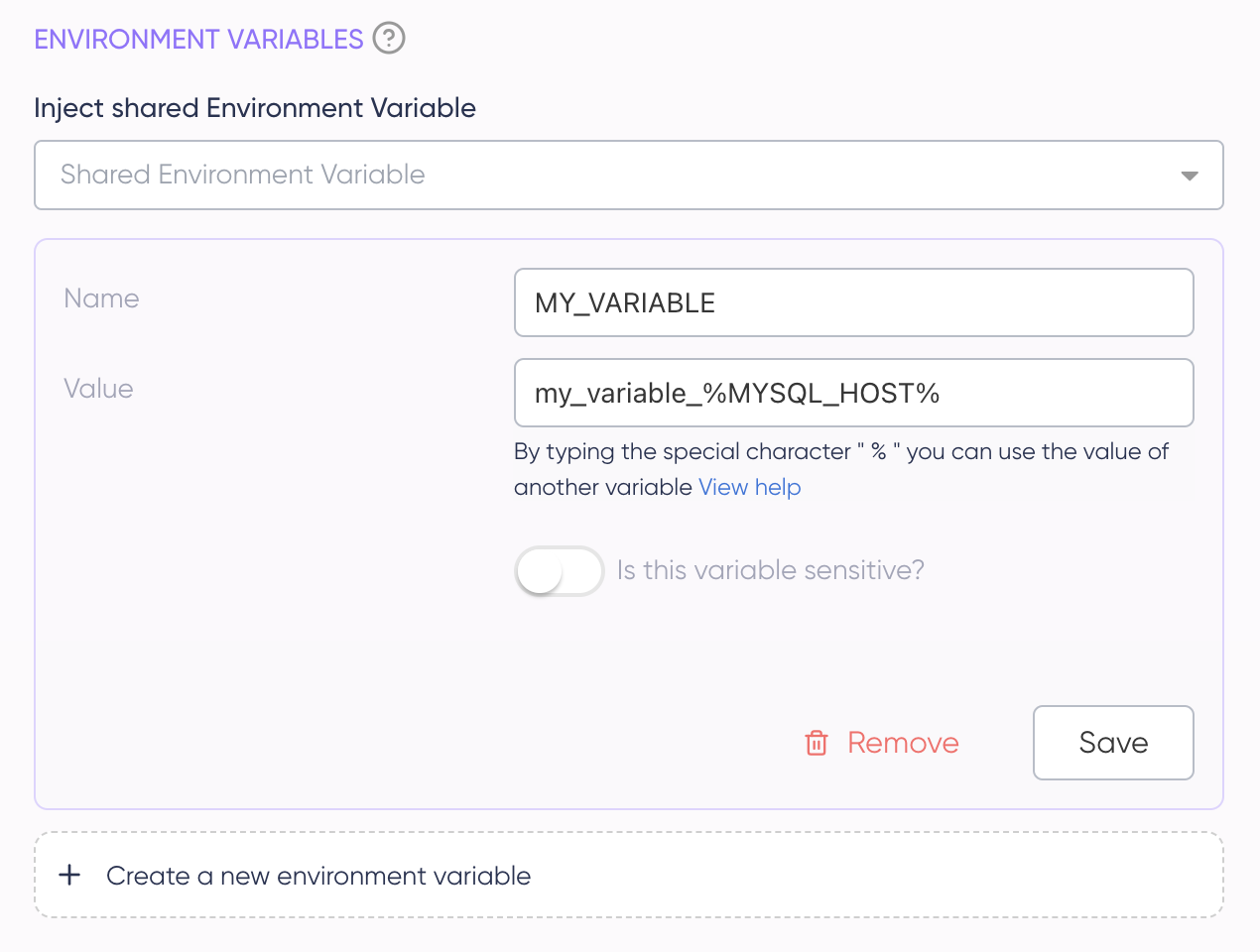 environment variables